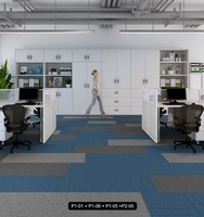 Écologique 100% Polypropylène Tufté Boucle Pile Tapis Tuile Résistant Au Feu PVC Support Bureau Salon Hôtel Disponible Carré