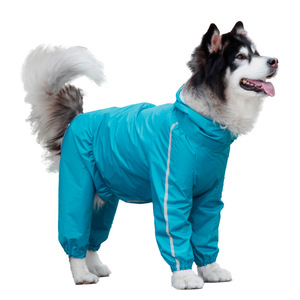 Impermeable para perros con cobertura para las cuatro patas, azul y amarillo, tallas mediana y grande - Product Image 5