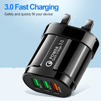 Vente en gros Chargeur mural universel 3.0 USB 5V2A 3USB chargeurs rapides de voyage Prise EU / US pour iphone pour huawei