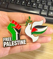Épinglette en émail Palestine Libre avec drapeau et poing levé, badge métallique pour vêtements et sacs à dos, vente en gros