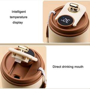 Mug isotherme intelligent en acier inoxydable 304 de 450 ml avec affichage numérique de la température et couvercle LED pour café - Product Image 4