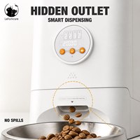Distributeur automatique de nourriture pour animaux 4L, conception anti-blocage, compatible avec les aliments lyophilisés, distributeur de croquettes 12mm avec minuterie, double alimentation