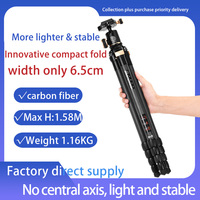 Q8805C Trépied Léger en Fibre de Carbone Professionnel Compact Support de Trépied Numérique Tête Sphérique Panoramique 158cm pour Appareil Photo