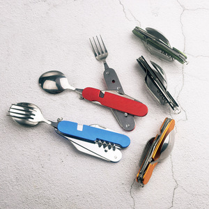 Pieghevole coltello portatile in acciaio inox da campeggio utensili da viaggio Backpacking posate Multi-strumento per escursioni all'aperto - Product Image 2