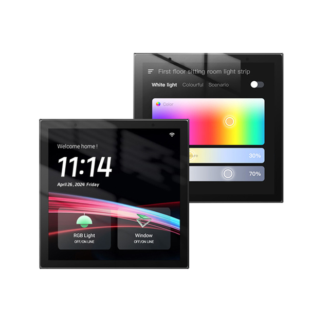 2025 Smart Controller Tuya Zigbee Touch Screen Smart Curtain Light Control Android  Control Panel with Speaker Automation System