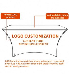 Housses de table et bannières publicitaires en polyester élastique pleine couleur, adaptables de 6/8 pieds, pour stand d'exposition - Product Image 4
