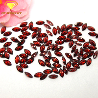 Batu Permata Marquise Sintetis Warna Oranye Merah Batu Permata Cubic Zirconia