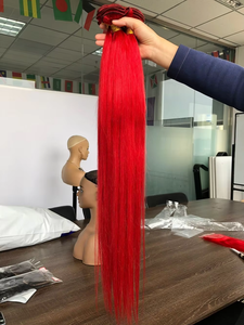 Los Mejores Productos para el Cabello con Cierre, Trama de Cabello Humano Virgen de Colores sin Procesar, Venta al Por Mayor de Cabello Brasileño Rojo <span class=keywords><strong>Tres</strong></span> Paquetes - Product Image 2
