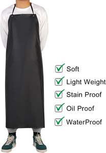 Grembiuli Unisex Pvc Plus Size nero impermeabile e resistente ai prodotti chimici Pvc grembiule per macellaio logo con Pvc resistente ai prodotti chimici grembiule - Product Image 4