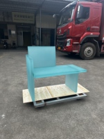 Tabouret moderne en acrylique givré, fauteuil en acrylique bleu clair personnalisé, chaise longue en acrylique massif pour la décoration intérieure de villa