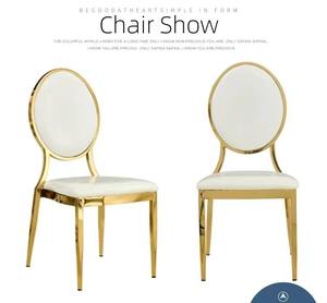 P Luxury Hotel Round Back Banquet <b>chair</b> Stackable dining <b>chair</b> with fixed cushion for Banquet And Outdoor Wedding - Product Image 2