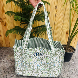 กระเป๋าผ้าฝ้ายสีขาวขนาดใหญ่ กระเป๋าช้อปปิ้ง กระเป๋าสะพายไหล่ กระเป๋าผ้าควิลท์สำหรับผู้หญิง กระเป๋าถือ กระเป๋าโท้ทแฮนด์เมด - Product Image 1