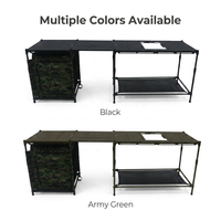 Table de camping et de pique-nique pliable télescopique réglable en hauteur en fibre de carbone ultra légère - Mobilier d'extérieur