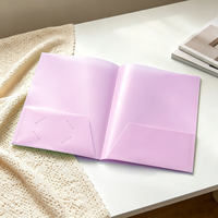 Carpeta de Plástico PP Colorida con Bolsillo y Porta Tarjetas de Visita, Carpeta Decorativa para Almacenamiento de Documentos