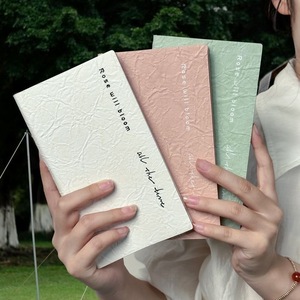 A6 nhăn da máy tính xách tay 60 Sheets lay-phẳng mở Băng Chủ Đề ràng buộc dày trống du lịch tem Tạp Chí tối giản - Product Image 1