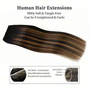 Extensiones de Cabello Humano Virgen Brasileño Remy de Grado 11A, Lisas, con Clip, con Mechas, Doble Trama, las Más Vendidas al por Mayor - Product Image 5