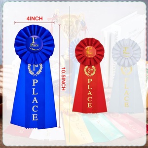 OKAY Personnalisé Premium Grand Prix <span class=keywords><strong>Gagnant</strong></span> Ruban Tissu Épingle De Sécurité Attaché Tissé Technique Dentelle Victoire Participation Ruban - Product Image 2