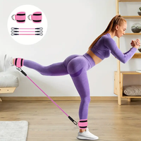 Leajoy Sangle de cheville réglable à boucle, Corde de tension fine pour les jambes, Bande de résistance en TPE pour entraînement de force et fitness, Ensemble personnalisé