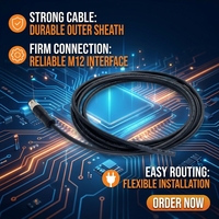 KRONZ Connecteur M8 avec câble PVC pré-moulé de 5m, droit, 4 broches mâle IP67, connecteurs industriels pour système d'actionneur de capteur