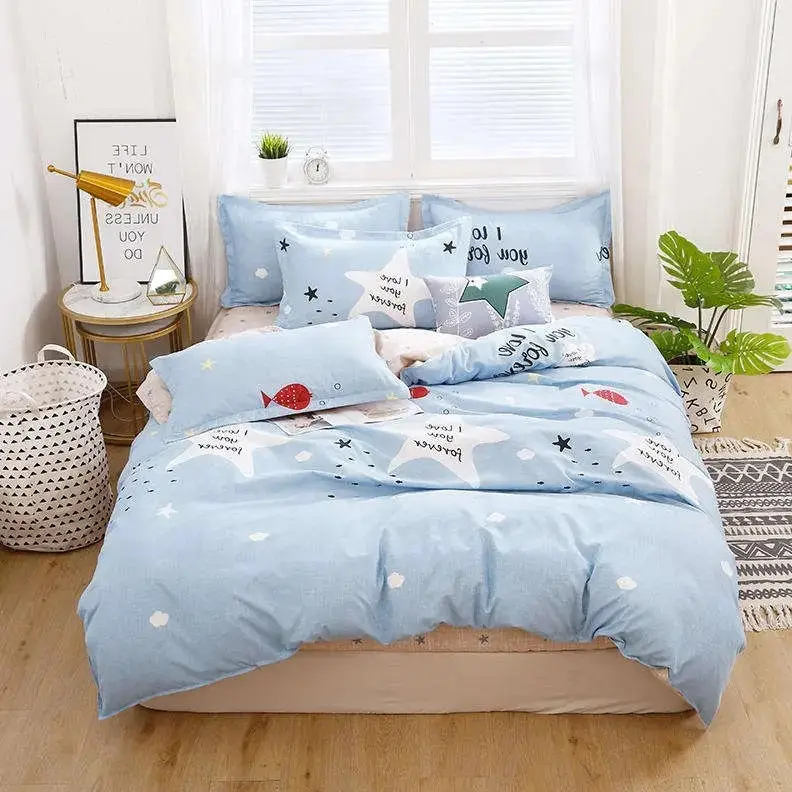 Khách sạn chất lượng nhà máy cung cấp 100% sang trọng Duvet cover 4 cái tấm ga trải giường Set Comforter bedding Set với 2 cái gối trường hợp