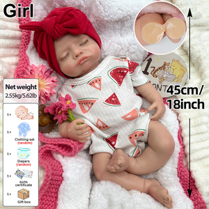 Muñeca Reborn de Silicona Suave de Cuerpo Completo de 18 Pulgadas para Niñas, Coleccionable, para Compañía de Ancianos, Fotografía de Bebés y Atrezzo de Cine, Venta al por Mayor - Product Image 4