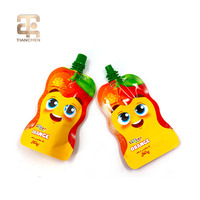 Pochette à bec verseur de forme personnalisée de qualité alimentaire avec bouchon à vis pour l'emballage de jus de fruits et de boissons liquides, usine OEM, vente en gros