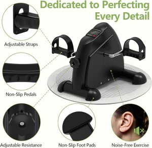 Mini-vélo <span class=keywords><strong>elliptique</strong></span> de bureau électrique pour exercices <span class=keywords><strong>assis</strong></span> des jambes, modèle ovale pour seniors, avec pédales et télécommande, entièrement assemblé - Product Image 5