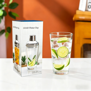 Shaker à cocktails en verre en gros avec bouchon en acier inoxydable, shaker mélangeur en verre sodalime de 500 ml pour bar et restaurant - Product Image 6