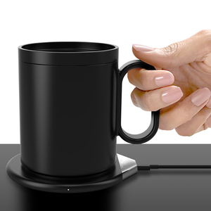 Novedades, Taza Termostática de Cerámica <span class=keywords><strong>2</strong></span> en <span class=keywords><strong>1</strong></span> de 55 Grados, Calentador de Tazas para Café y Leche, Cargador Inalámbrico para Teléfono - Product Image 1