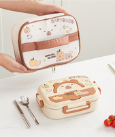 Boîte à bento durable en acier inoxydable, chauffable, avec 3 compartiments, hermétique et conservant la fraîcheur
