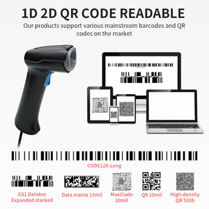 Escáner de Código de Barras Inalámbrico Portátil, Lector de Códigos QR de 1D y 2D, <span class=keywords><strong>PS</strong></span>/2, Económico, Duradero, 32 bits, Velocidad de Escaneo >3m/s, para Tiendas Minoristas - Product Image 5