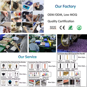 Chất lượng cao Nhãn hiệu riêng gỗ màu đen xử lý Kabuki kép đã kết thúc duy nhất trang điểm bàn chải cho nền tảng bột lông mày - Product Image 6