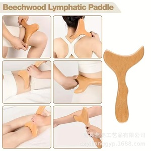 Tabla de Gua Sha de madera artesanal YL 709 con forma de cola de pez, herramienta de masaje para terapia de meridianos de cuerpo completo - Product Image 2