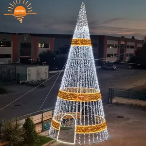 新设计8 10 12 15米户外巨型圣诞树，带暖白色发光二极管灯，包括城市公园广场装饰