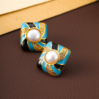 Boucles d'oreilles pendantes en perles d'eau douce haut de gamme, couleur vortex, style rétro, pour femme, idéales pour le quotidien et les soirées