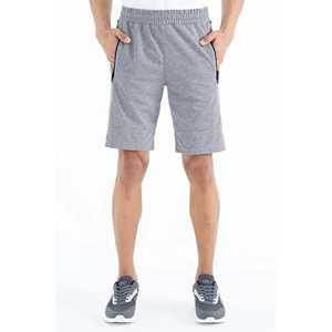 Pantalones cortos de algodón gris melange para hombre Clive, corte estándar 81249 - Product Image 5