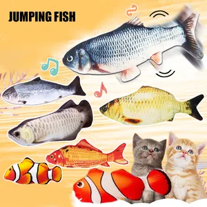 Moving Kicker Electronic Jumping Flippy Happy Mechanical Toys Vibrating Cats Dancing Indoor Flippity Fish Cat Toy