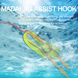 <strong>Madai</strong> <strong>Jig</strong> Assist Hook Custom Rubber Skirts Color 13# Double Hook Inchiku <strong>Madai</strong> Slider <strong>Jig</strong> Assist Hook - Product Image 6