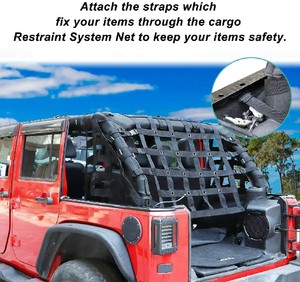 Red de retención de carga para Jeep Wrangler <span class=keywords><strong>JK</strong></span>, redes de nailon de 4 puertas, 2007-2018 - Product Image 6