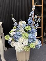 Boule de fleurs artificielle en soie PPS, 60 cm, Hortensia bleu, pour décoration de centre de table de mariage et événements