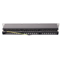 FTP berpelindung CAT6A 48 port Panel Patch jaringan terminasi vertikal untuk 22-26 kabel AWG