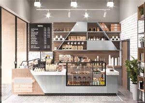 Diseño Moderno de Decoración para Tienda de Té Boba, Mostrador Personalizado Azul para Cafetería, Muebles para Tienda de Té de Burbujas y Té con Leche - Product Image 4