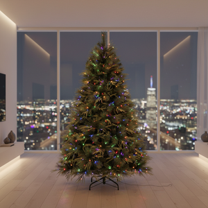 Arbre de Noël Artificiel de Luxe à Charnières, Pré-Éclairé, Matériaux Ignifuges, Décoration Extérieure Haut de Gamme, OEM ODM - Product Image 1