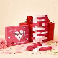 Jeu de couple amusant pour adultes, blocs en bois roses, tour de la passion, idées de rendez-vous coquins pour mariage, activités, cadeau de la Saint-Valentin