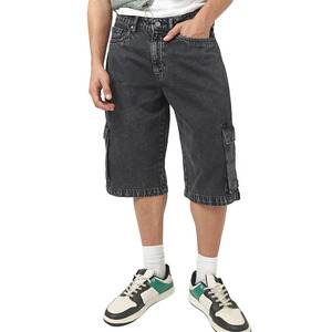 Shorts en jean amples décontractés pour homme, style streetwear, avec poches fonctionnelles, pour l'été - Product Image 1