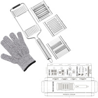 Groothandel Nieuw Geüpgradede 7-blads Interchangeable Multifunctionele Groentesnijder Set: Schijft, Rasp, Schilmesjes en Aardappelschillers