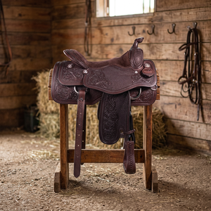 Selle d'équitation anglaise en coton faite à la main avec arceau en bois et plastique, confortable, véritable sellerie internationale, fournisseur indien - Product Image 3