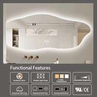 Miroir irrégulier personnalisable, éclairage intelligent écologique, écran tactile LED, miroir intelligent pour salle de bain