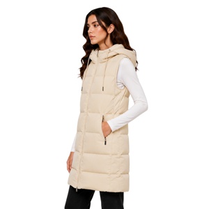 <span class=keywords><strong>Chaleco</strong></span> largo <span class=keywords><strong>acolchado</strong></span> de algodón con capucha para <span class=keywords><strong>mujer</strong></span>, sin mangas, con cremallera, tipo gilet, cálido para invierno, informal, tipo <span class=keywords><strong>chaleco</strong></span> largo. - Product Image 2