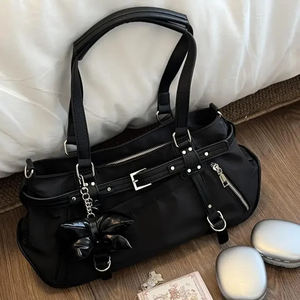 Grand sac à bandoulière multi-poches, sac sous le bras <span class=keywords><strong>de</strong></span> couleur unie pour femmes, avec fermeture à glissière |   OEM et stock disponible - Product Image 5